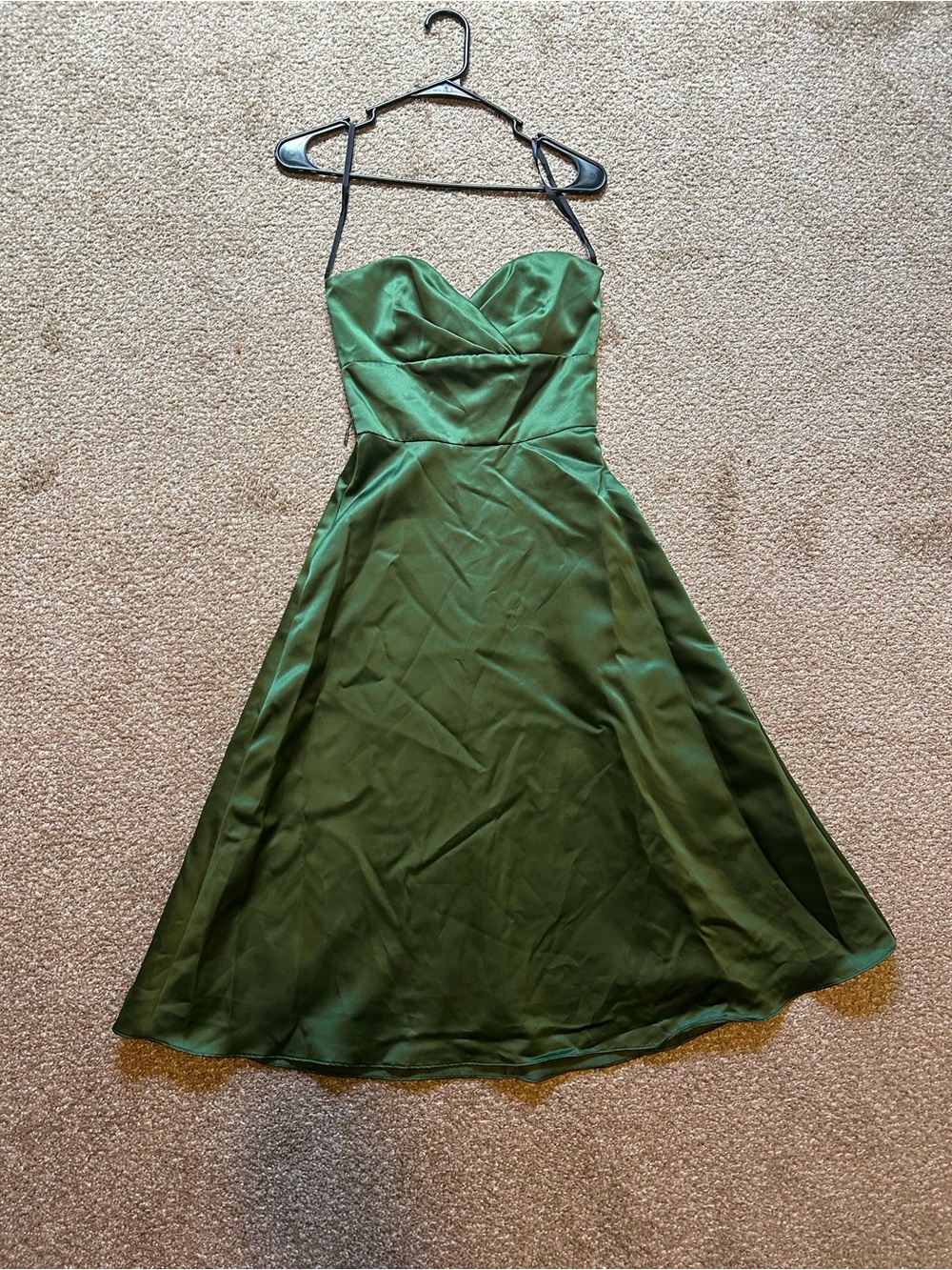 Elegant Green Halter A-Line Dress